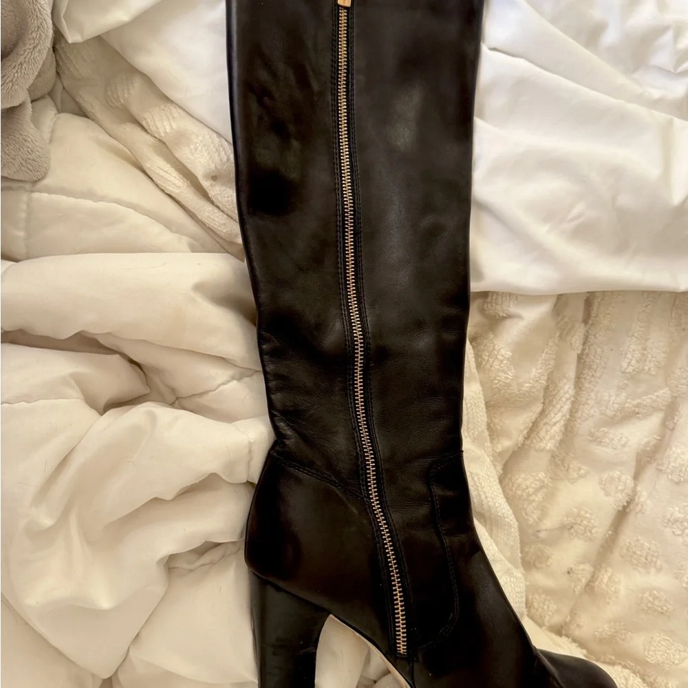 MICHAEL KORS Black Leather Tall Boots Women Size 9 - Picture 9 of 16